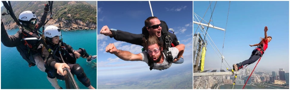 رحلات القفز بالمظلات من ظهر التنين، والطيران المظلي والقفز بالحبال