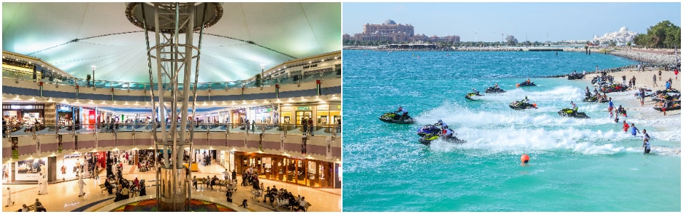 Vaya de compras y disfrute de los deportes acuáticos