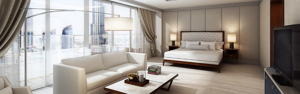 غرفة كلوب بإطلالة على النافورة