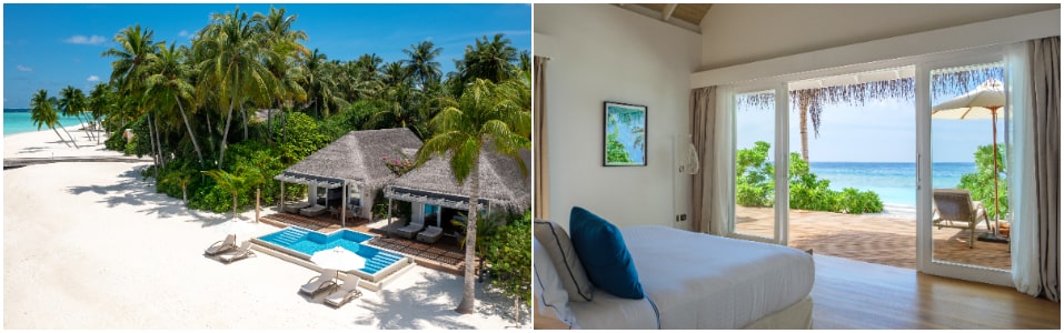 فيلا شاطئية عائلية بغرفتي نوم مع حمام سباحة